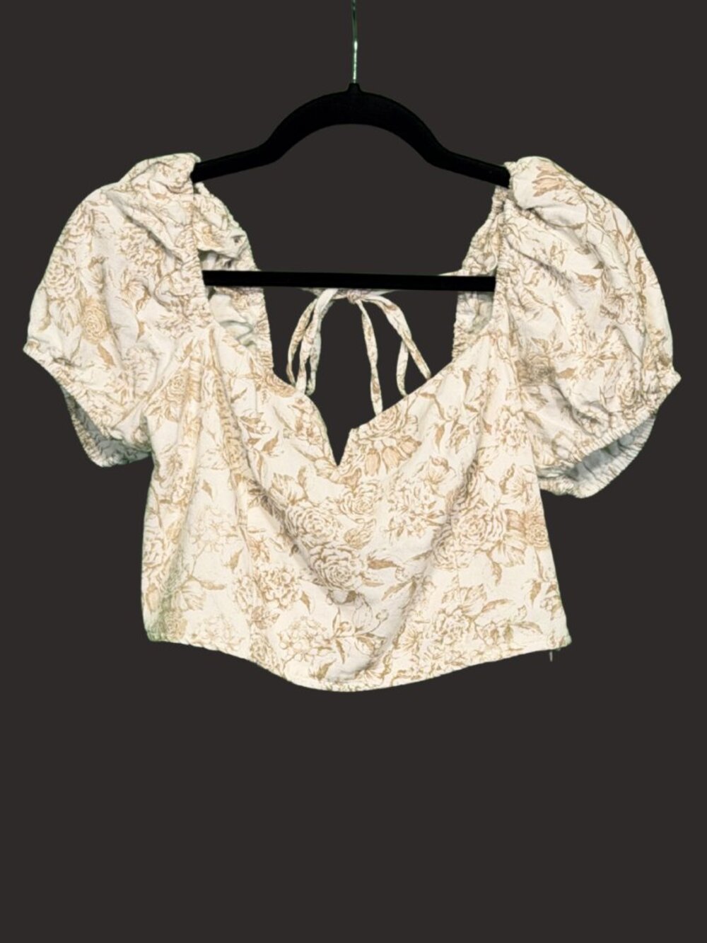 Altar'd State | Floral Puff Sleeve Crop Top | Size Large - Picture 3 of 7